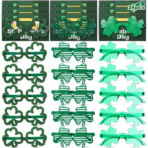 Lunettes de soleil de trèfle Zonon avec cartes de vœux, cadeau de Saint-Patrick pour classe