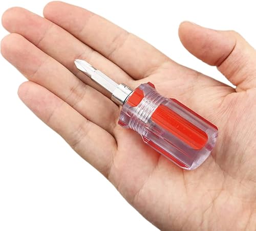 Miniatura 7 de 5 destornilladores magnéticos rechonchos con cabeza Phillips y cabeza plana, herramienta de punta plana intercambiable 2 en 1 para desmontar y