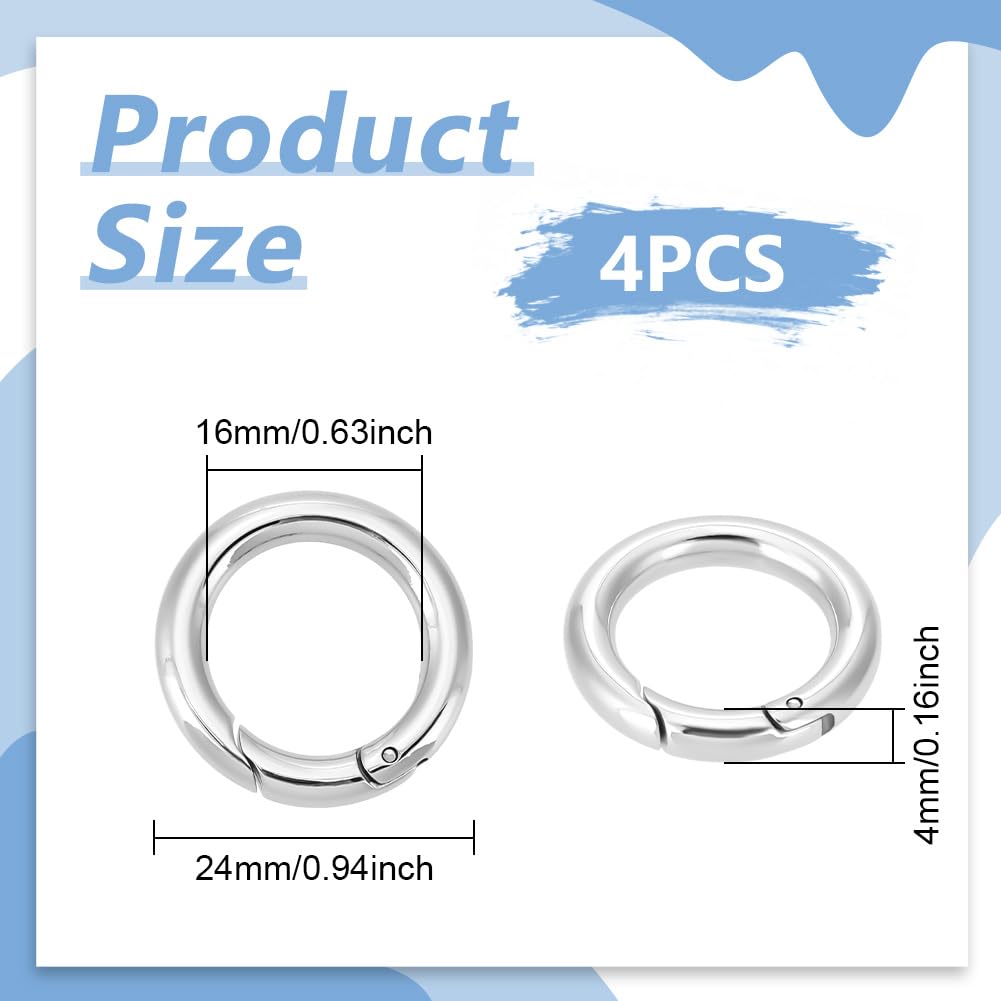 Amazon.co.jp: UNICRAFTALE 約4個 24mm 内径16mm カラビナ 丸型