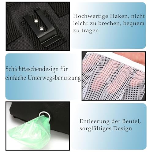 agogue Leckerlitasche für Hunde, Schwarz Leckerlibeutel für Hunde, Vielseitig Tragbar Futterbeutel Hundetraining, Verwendet Spaziergänge Training Fütterung Reisen und Wandern