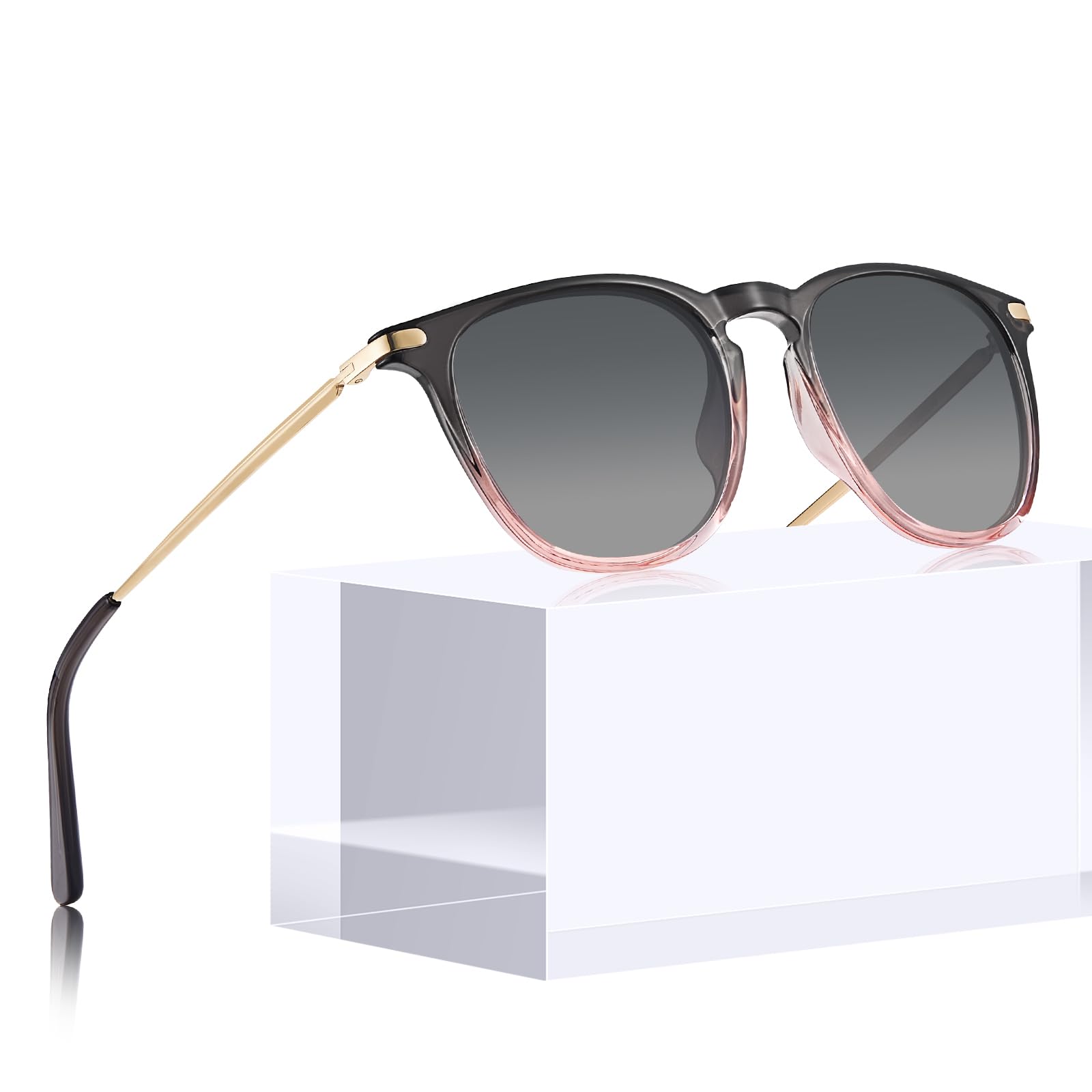 TSEBAN Vintage Polarisierte Damen Sonnenbrille Frauen Blaulichtfilter Brille, Acetat-Rahmen & UV 400 Schutz