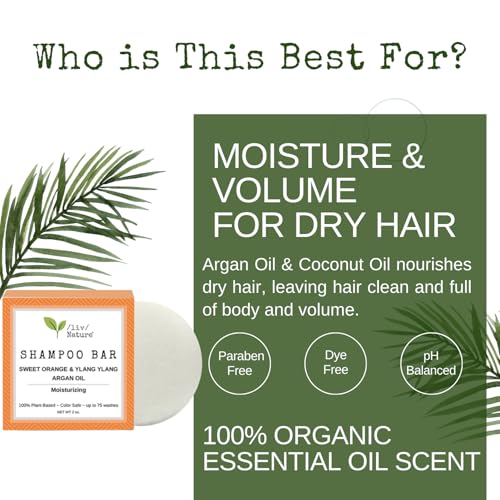 Bar Shampoo and Conditioner Bar | Argan Oil | Sweet Orange & Ylang Ylang | Moisture and Volume image 5