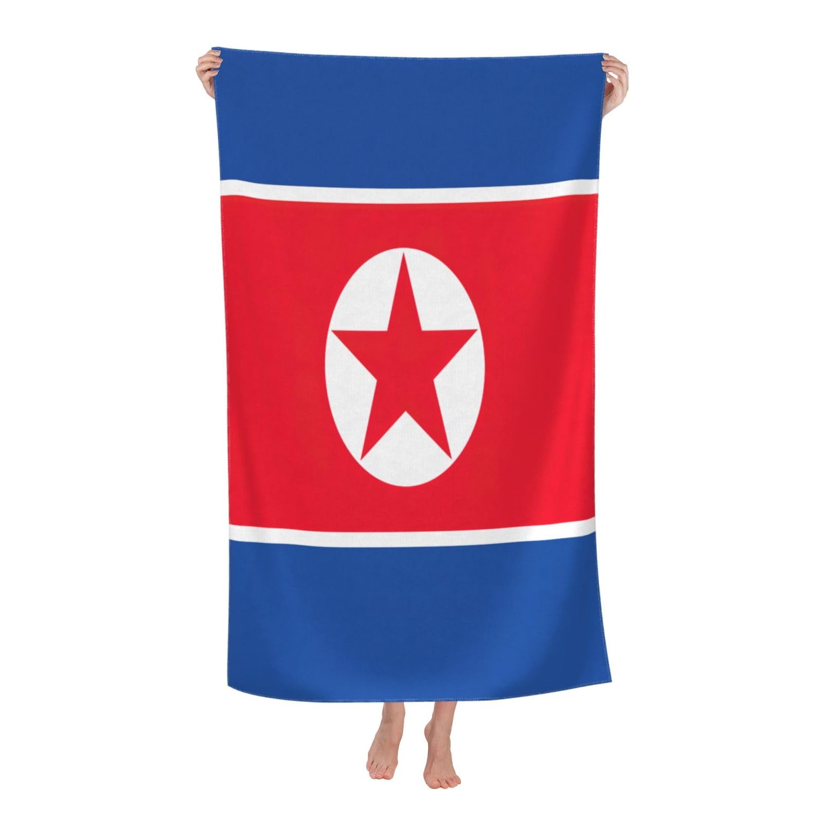 NImongt Korean Flag Print Oversized Adult Beach Towel For Travel Weekend Getaways Festivals Camping Trips