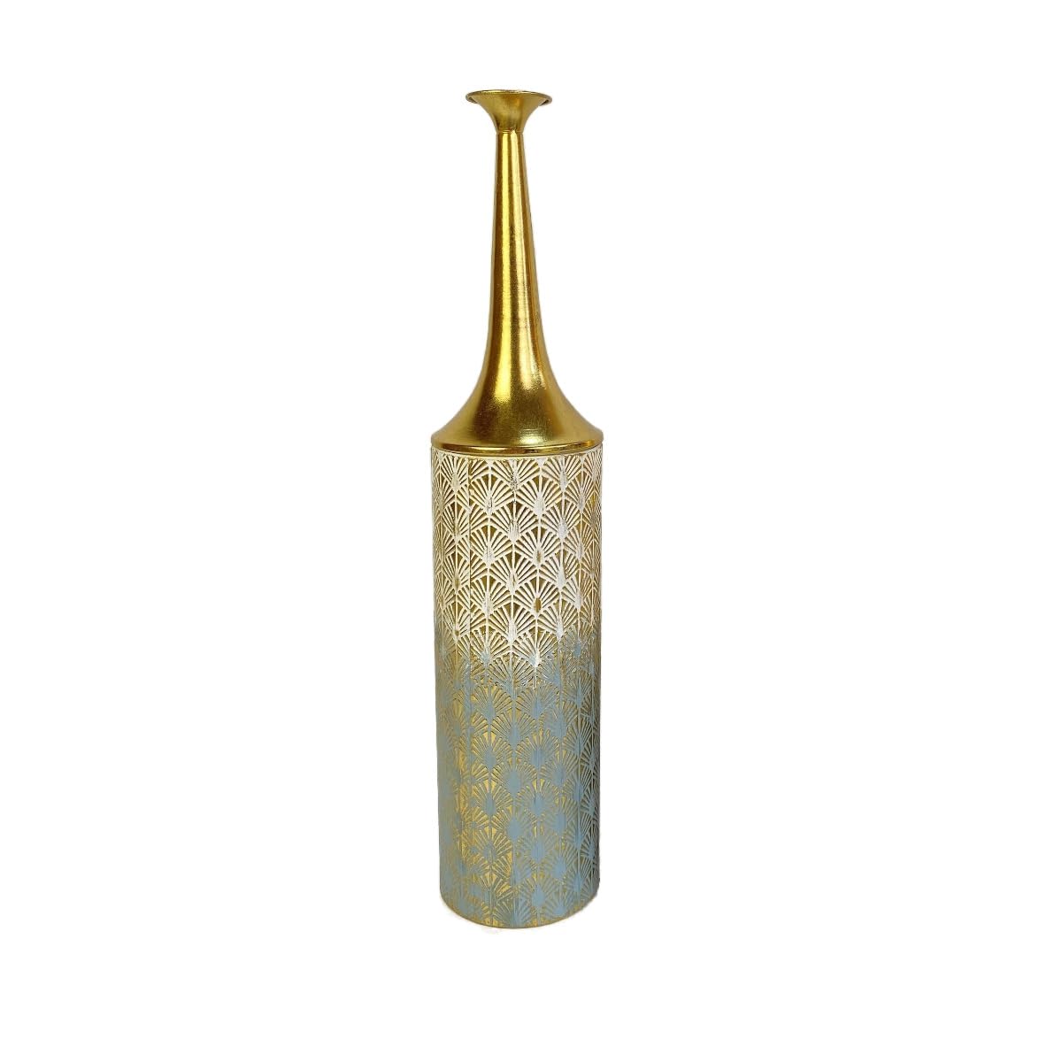 Leewadee Große Bodenvasen im 2er Set 65/55 cm - Hohe Metall Deko Vasen in Gold für Wohnzimmer Dekoration