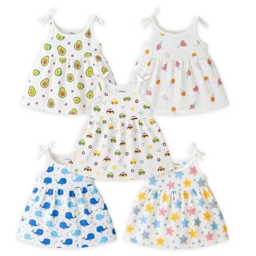 Image of Kidbea Baby Girl Dresses | Muslin Frock for Girls Summer Wear | Soft Breathable Cute Printed Frock with Tie-Up Closure