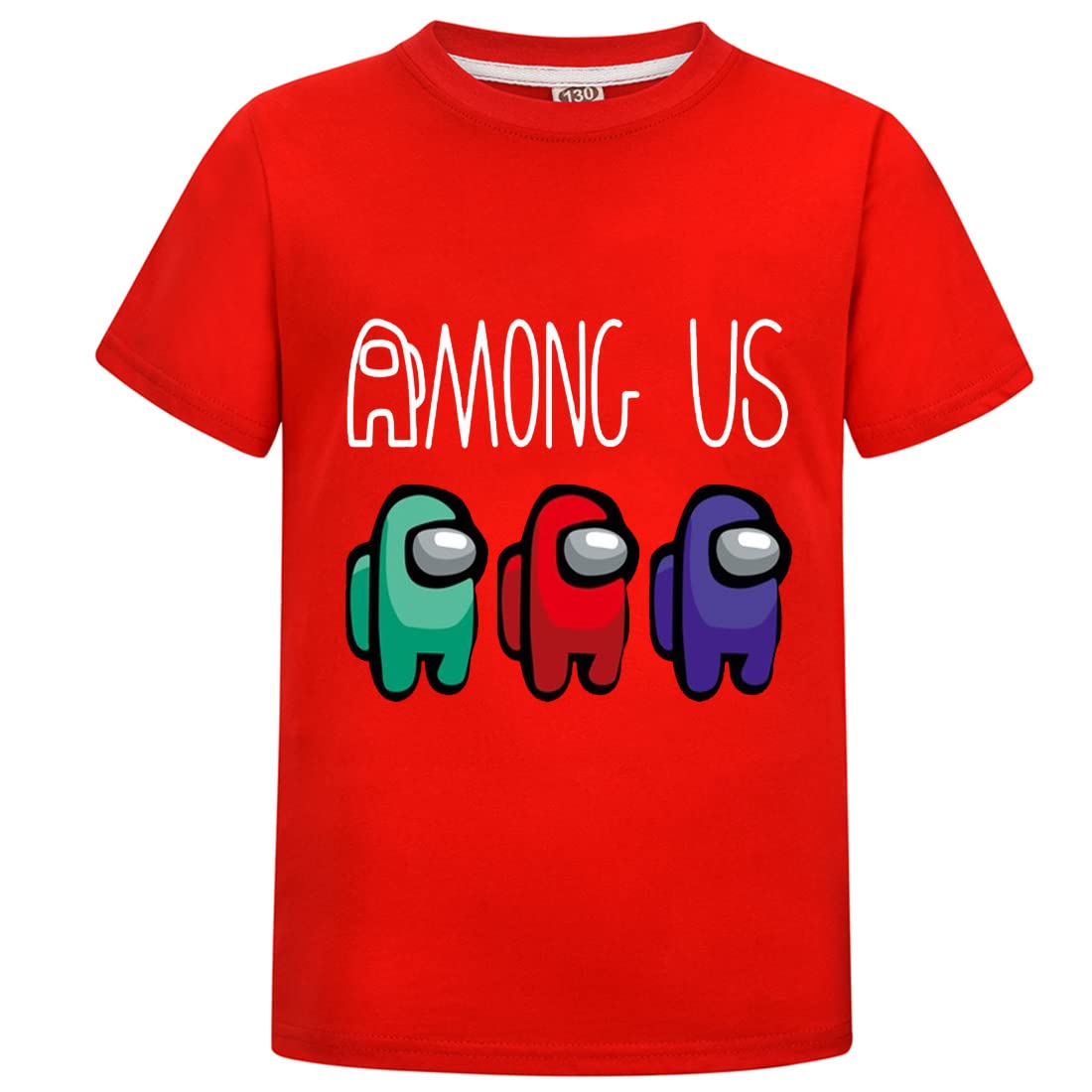 Kids Funny Among us Gaming Impostor Character T-Shirt Boys Girls Viral Gamer Tee Top (red, 9-10 Years)