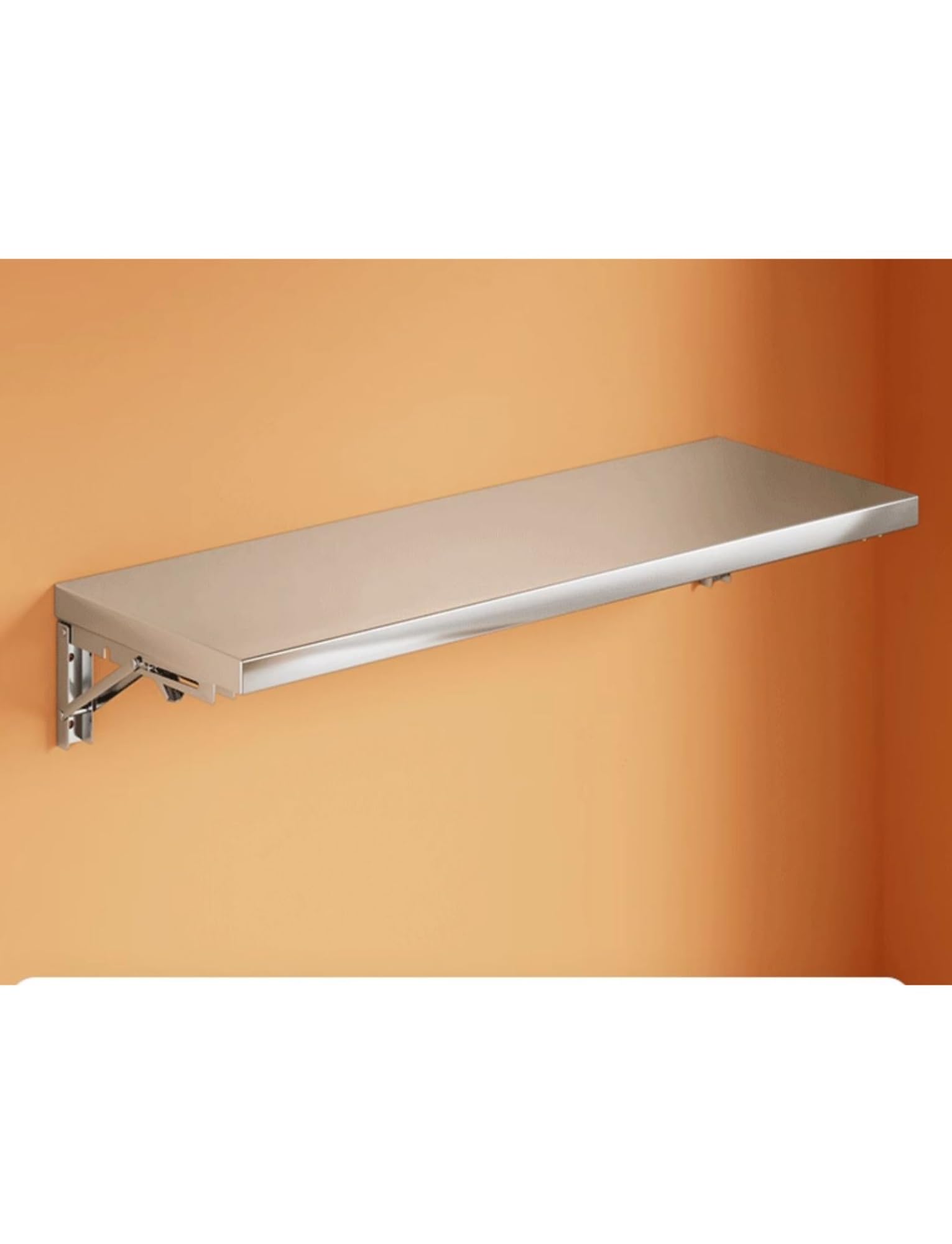 Table murale pliable en inox pour cuisine étroite et buanderie gain de place 150x40
