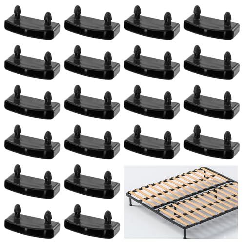 20Pcs Lattenrost Kappen, Lattenrost Halterungen Bett, lattenrost Zubehör Ersatzteile für Betten Verbindungszubehör, Kunststoff Bettlattenhalter für Einzel Doppelbetten 55mm