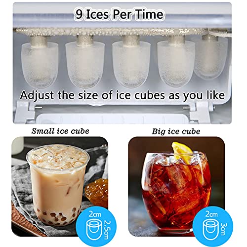 Eiswürfelmaschine, tragbare Arbeitsplatte für Eiswürfelmaschine, Eiswürfel bereit in 6 Minuten, 2 Liter Wassertank