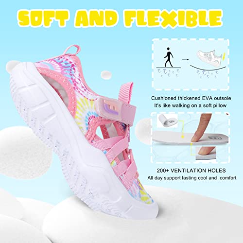 Joinfree JR-23Q1BB06-DYEPINK-21 Kids Water Shoes Girls Athletic Barefoot Quick Dry Non Slip Sport Sneaker Shoes Breathable Swim Shoes Sandals 6 Toddler Dye Pink thumb #4
