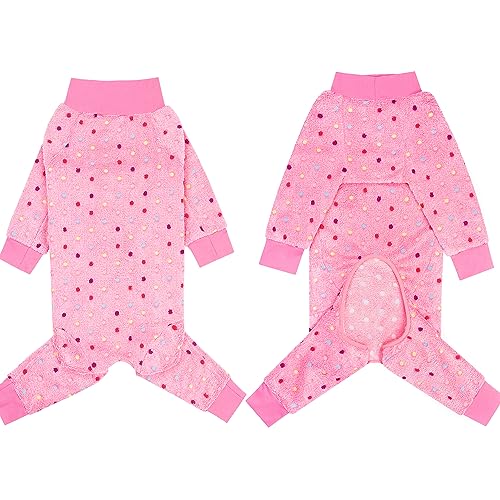 BT Bear Dog Winter Clothes,Soft Flannel Pullover Pajamas,Pet Warm Cold Weather Dog Winter Coat Cozy Onesie Jumpsuit PJS Apparel Outfit Clothes for Medium Large Dogs Sleep (7XL,Pink) - Image 2