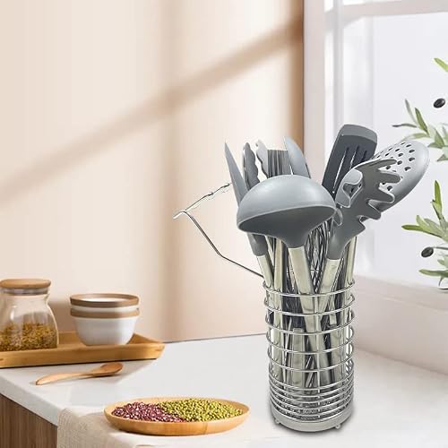 De'velo Kitchen Cooking Utensils Sets 24Pcs Silicone Kitchen Utensils Non-Stick Heat Resistant Silicone Kitchen Tools With Stainless Steel Handle For Home Kitchen #TOP1