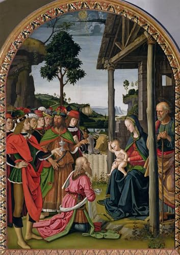 Affiche Artistique L'Adoration des Mages Pietro Perugino Toile Salon 60x90cm