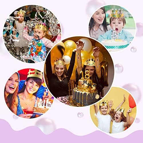 24 Pcs Paper Crowns Party Crown Golden Card Crowns With 1560 Stickers