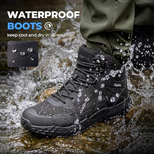Image of Men's Military Tactical Boots Waterproof Lightweight Hiking Boots Durable Non-Slip Combat Boot