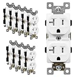 ENERLITES Duplex Receptacle Outlets, Tamper-Resistant, Industrial Grade, 20A 125V, Self-Grounding, 5-20R...