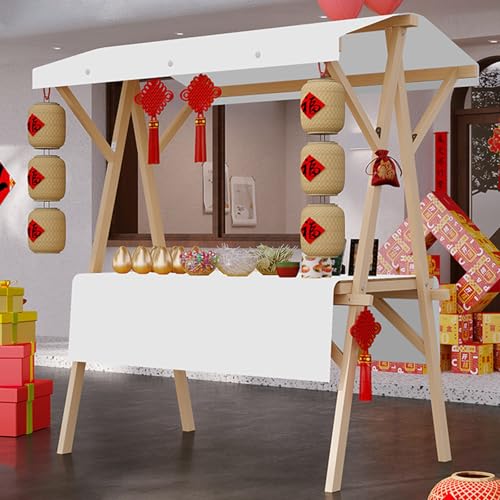 Chariot à glace en bois avec auvent pour hot-dog - Chariot d'extérieur pliable pour collations et bonbons
