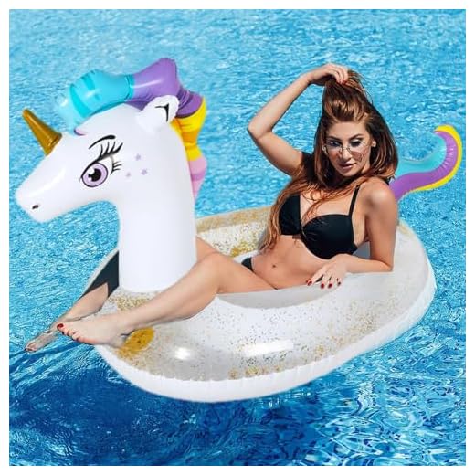 CIYIN Flotador de Unicornio, Unicornio Hinchable Grande, Anillo de Natación Unicornio, Piscina de Unicornio, Hinchable para Piscina Unicornio para Adultos y Niños, para Piscina Playa Verano Party