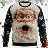 Men’s Christmas Ribbed Knit Crewneck Sweatshirt Long Sleeve Casual Pullover Jumper Festive Holiday Sweater Classic Knitwear Warm Autumn Winter Tops Without Hood (Black, XXXXXL) #2