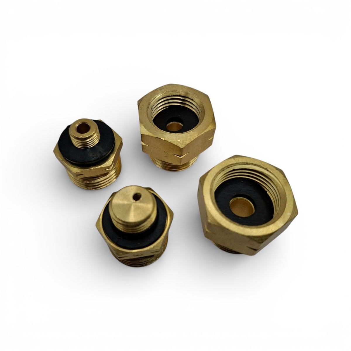 Set di adattatori per bombole di gas GPL (4 pezzi) con custodia – adattatori europei di riempimento per regolatore di pressione tedesco G.12/KLF