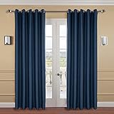 IYUEGO Classical Frosted Solid Faux Linen Thermal Insulated Curtain, Grommet Room Darkening Draps with Multi Size Custom 50' W x 102' L (Set of 1 Panel) Window Treatments Draperies & Curtains Panels