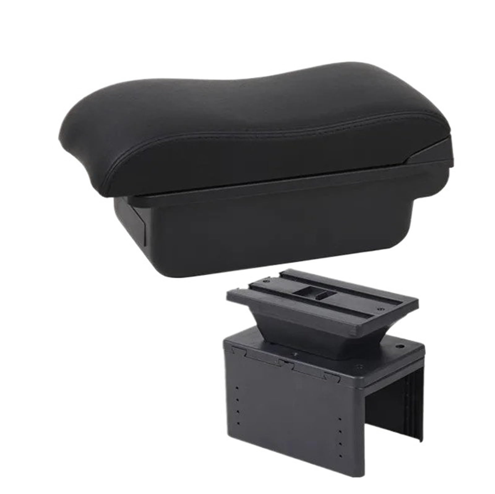 UMDJJU Universal Car Armrest Box Model Accessories Storage Retrofit Parts Increase Relieve Fatigue Car Centre Console Armrest Box(A2 black line No USB)