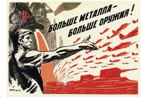Russian PROPAGANDA VINTAGE POSTER 1941 More Metal More weapons RARE HOT NEW 24x36