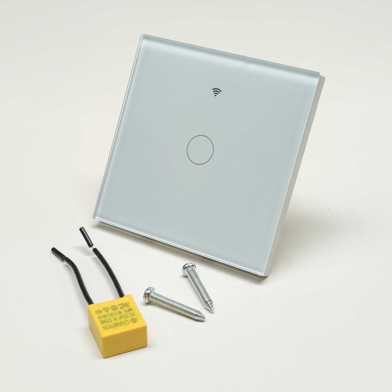 LED ATOMANT 4x Interruttore Vetro WiFi Senza Cavo Neutro App Smart Life | Pulsante a parete, Compatibile con Alexa e Google Assistant