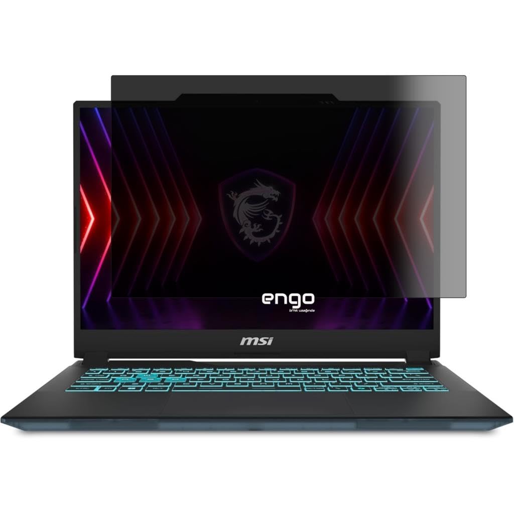 Engo Msi Raider A18 Hx 18 İnç Hayalet Ekran Koruyucu Notebook, Yandan Görünmeyen Anti-Spy Gizlilik (Privacy) Laptop Koruması, 9H Temperli Nano Kırılmaz Esnek Cam, Parlama Önleyici 9H Nano