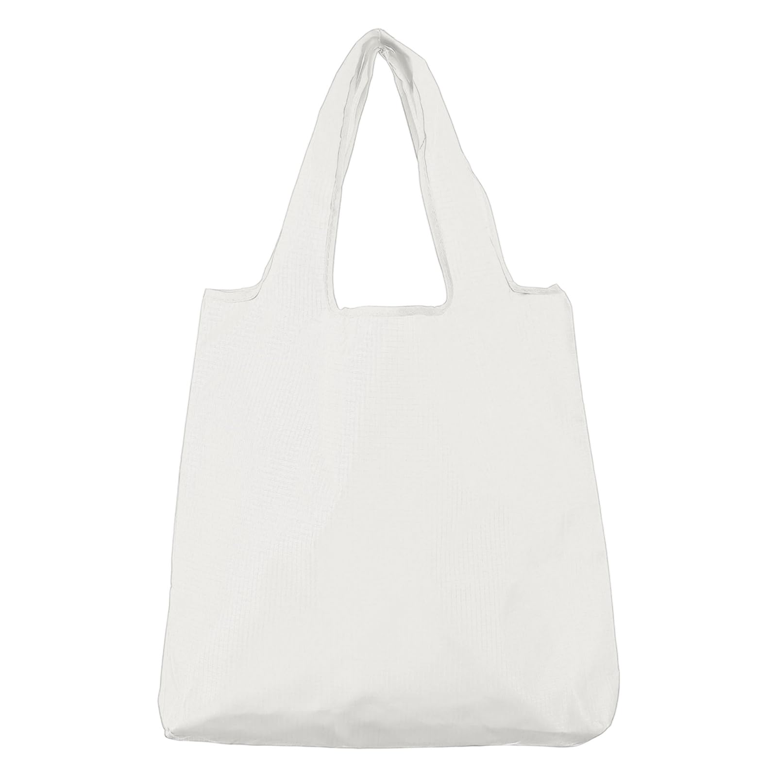 sourcing map 19.7x16.1inch Washable Shopping Bags with Handles Bulk, Reusable Foldable Grocery Bags, Lightweight Foldable Tote for Shopping Storage Groceries Travel, White & L