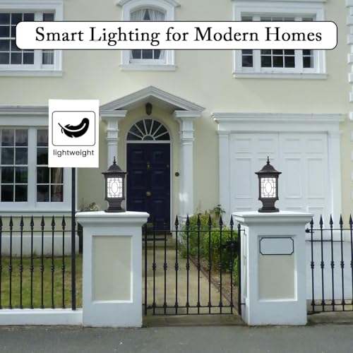 Image of GIGAWATTS 1267 Outdoor Gate Light - 101% Rust & Waterproof Die-Casting Aluminium Exterior Pillar Lamp Base Mount for Garden, Boundary Walls & Home Entrances (B22 Holder, Bulb Not Included, Black)