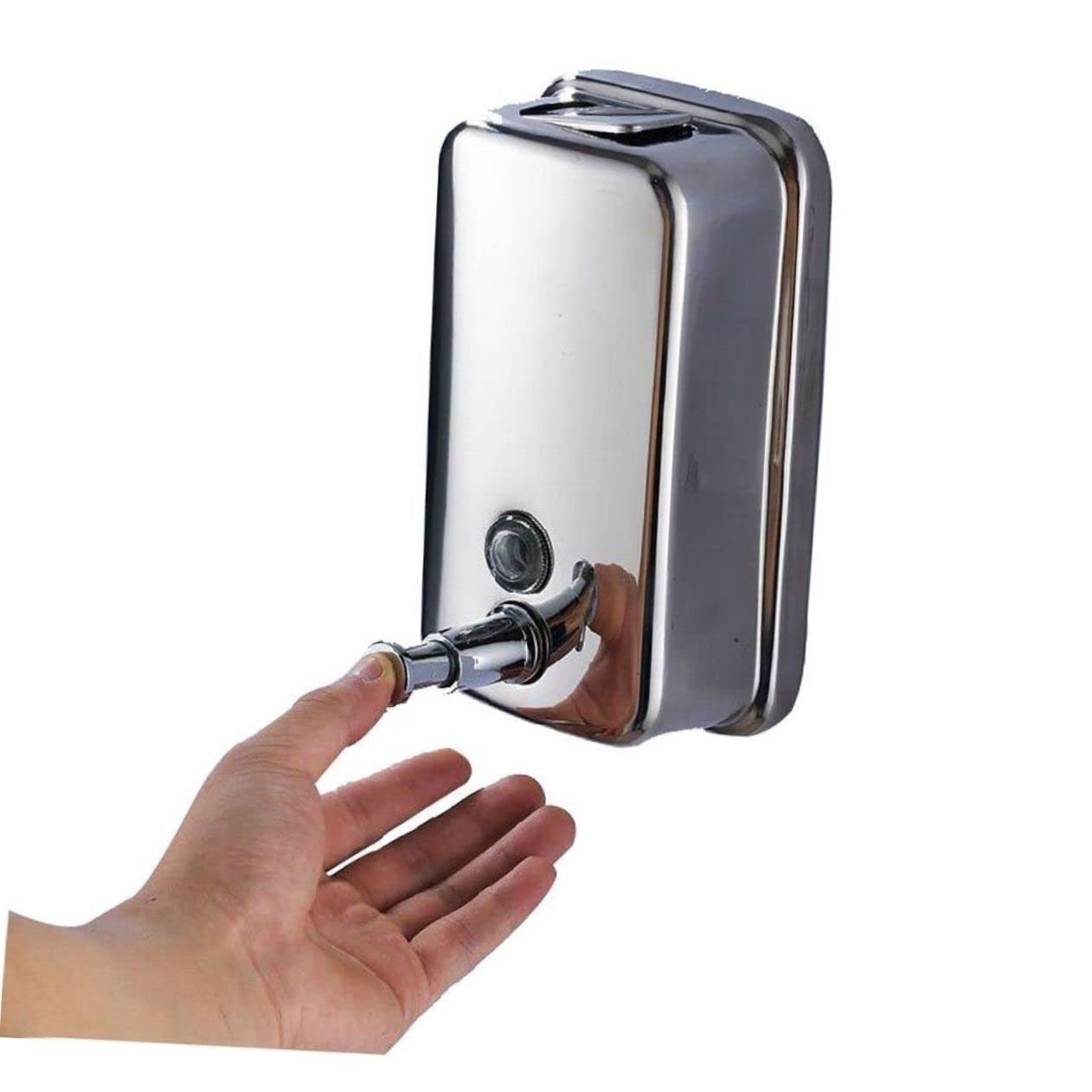 SOLUSTRE Dispensador Champú de Jabón Líquido Inoxidable Acero Loción de 500ml Bomba y Diseño Plata Resistente y Moderno para Adecuado para Baño y Cocina