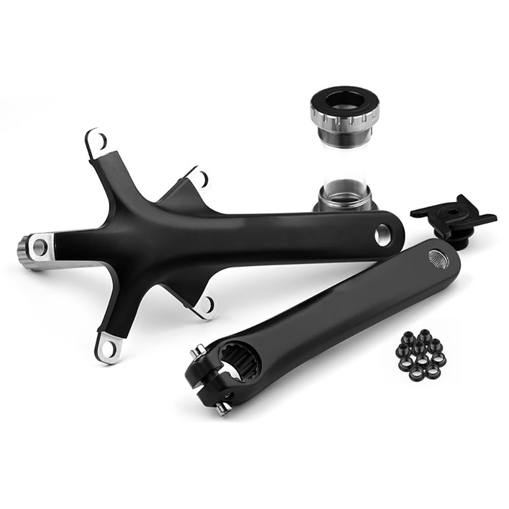 Guarnitura per Bici Pieghevole Cava Integrata da 170 mm, pedivelle in Lega di Alluminio 130, Bracci Sinistro e Destro con Movimento Centrale BSA per 8/9/10/11/12 velocità, Leggera.