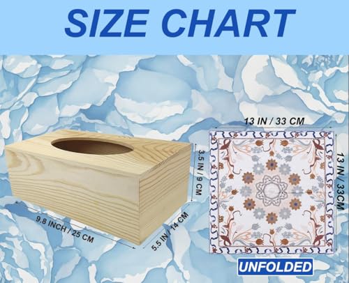 Caja de pañuelos de madera que oculta envases feos mediante kit de manualidades con servilletas 4