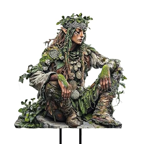 Generisch Gartenstecker Elfe, Deko-Gartenstäbe, 2D Acryl Pflanzen...