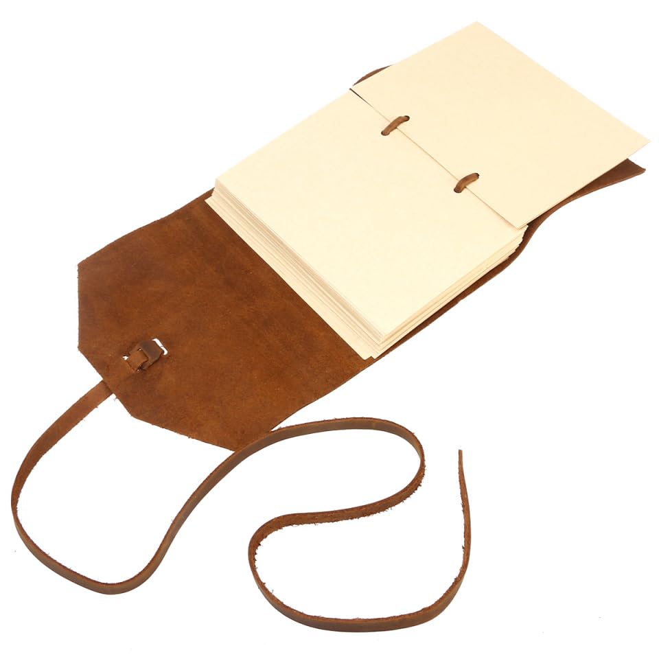 TEHAUX Vintage Leather Journal Notebook with Handmade Binding Rope Thick Large Pages for Writing Brown Leather Diary Journal for Gift and Personal Use 7.08X4.92X0.98In      Unknown Binding