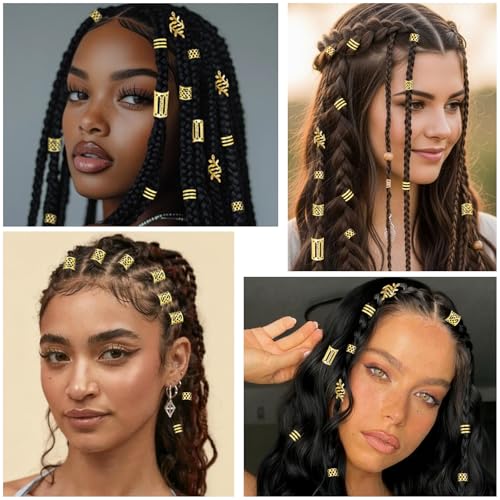 Joyas para el cabello doradas set 100 piezas para trenzas miniatura 7
