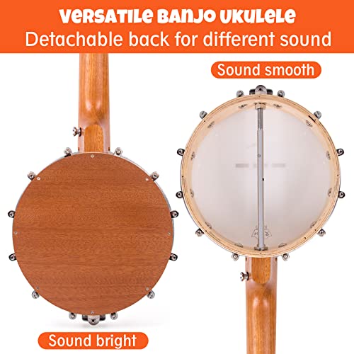 Image of Kmise Banjo Ukulele 4 String Banjo lele Ukelele Uke Concert 23 Inch Size Maple Wood (Fly Bird)
