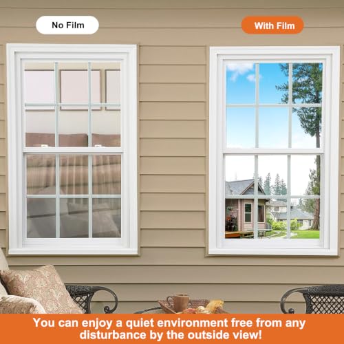 Película de privacidad para ventana Ohmywor plata 15.7"x78.7" miniatura 5