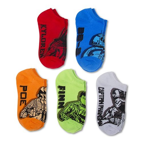 Star Wars Boys Star Wars 5 Pack No Show Casual Sock, Bright Assorted, Shoe Size 4-8 US
