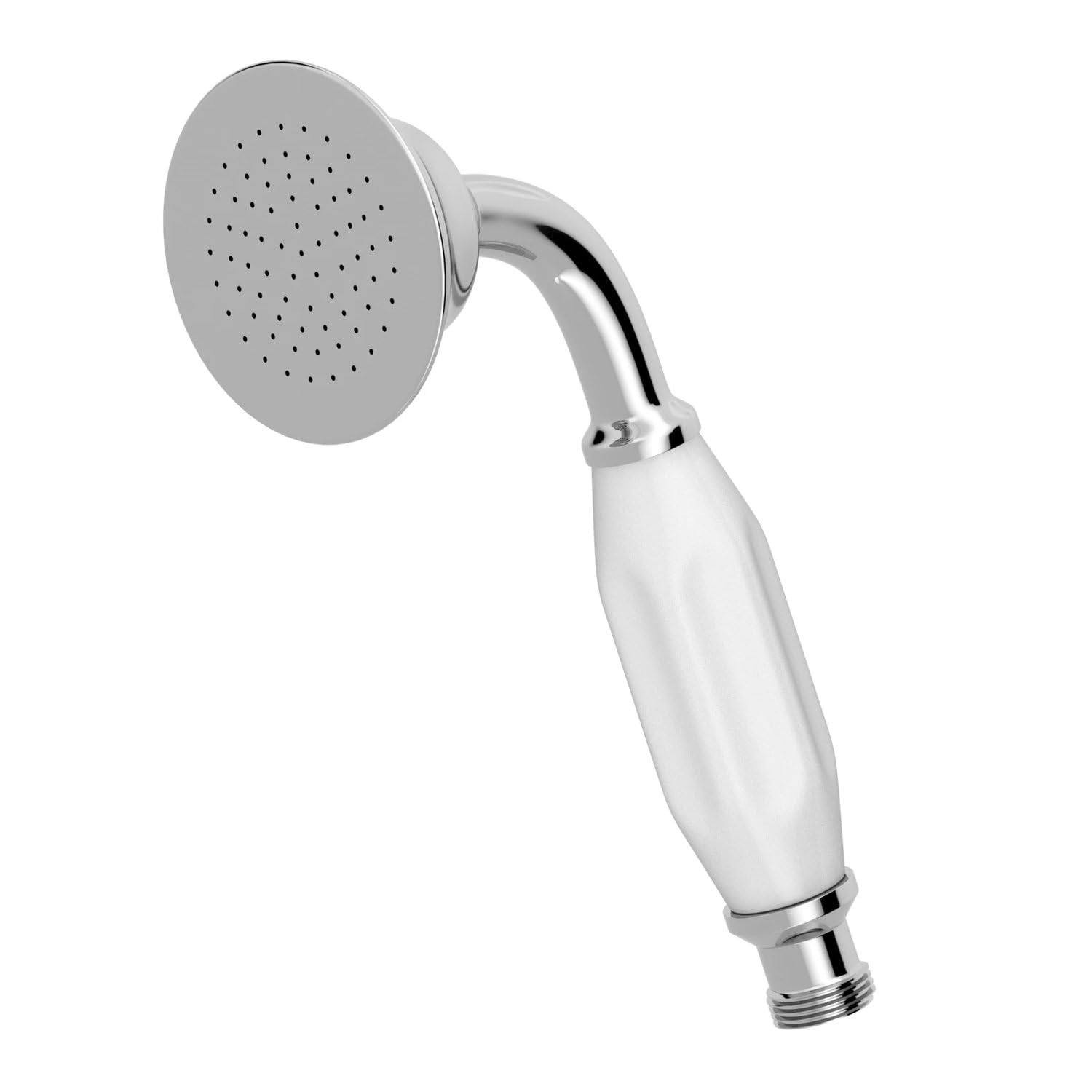 Park Lane Chrome Park Lane® Universal Bath Shower Handheld Round Handset Head 70Mm Single Spray Function Traditional Bathroom Handsets For Showers, White