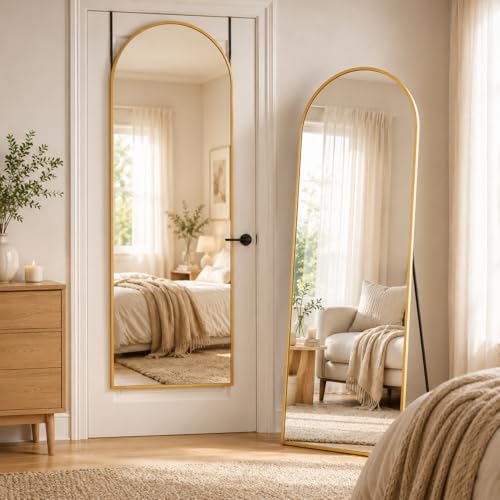 Image of 58 inchx21 inch Full Length Mirror, Over The Door Mirror,Gold
