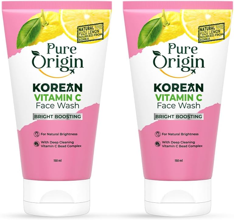 Korean Vitamin C Bright Boosting Face Wash (Pack of 2) | deep cleansing for Brighter, Glowing and soft skin | For women and men | For all skin type | 300 ml