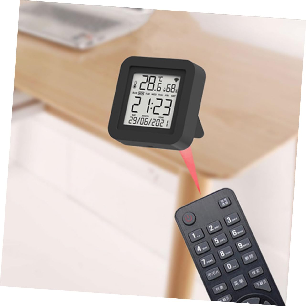 Hemobllo Monitor di Temperatura e Umidità Digitale Termometro Display Lcd Piccolo Misuratore di Temperatura per Interni Igrometro Digitale per Ambienti Domestici Strumento di Misurazione US
