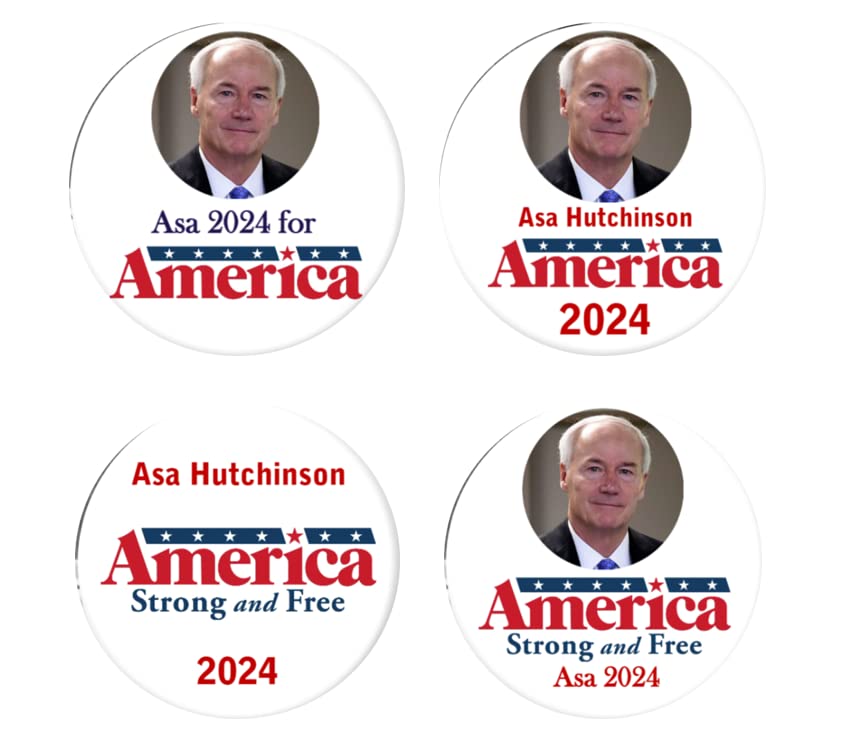 Asa Hutchinson 2024 buttons (4pack) Asa Hutchinson for President pins (2.25