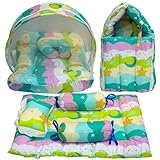 Infantbond Combo of Baby Bed with Net | Sleeping Bag | 4 Pcs Bedding Set (0-6 Months) (Fullset Pista Green New Star)