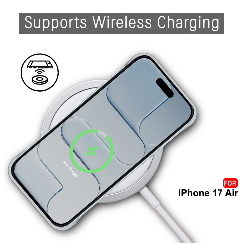 TheGiftKart Hybrid Ultimate Slim Back Case Cover for iPhone 17 Air | Lightweight Profile | Hard Back Case Cover for iPhone 17 Air (PC & TPU, Metal Camera Ring, Leather Texture Finish, Grey) — Amazon image 7