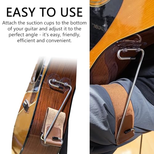 Musiin Gitarrenständer aus Leder in Z-Form, klassischer Gitarrenständer, Stützbeinständer, Instrumentenzubehör (braun)