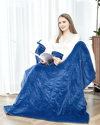 SNUGSUN Heated Blanket Throw Size, Soft and Cozy Electric Heating Blanket for Bed, Automatic Safety System 6 Heating Levels & 4 Hours Auto-Off, 50