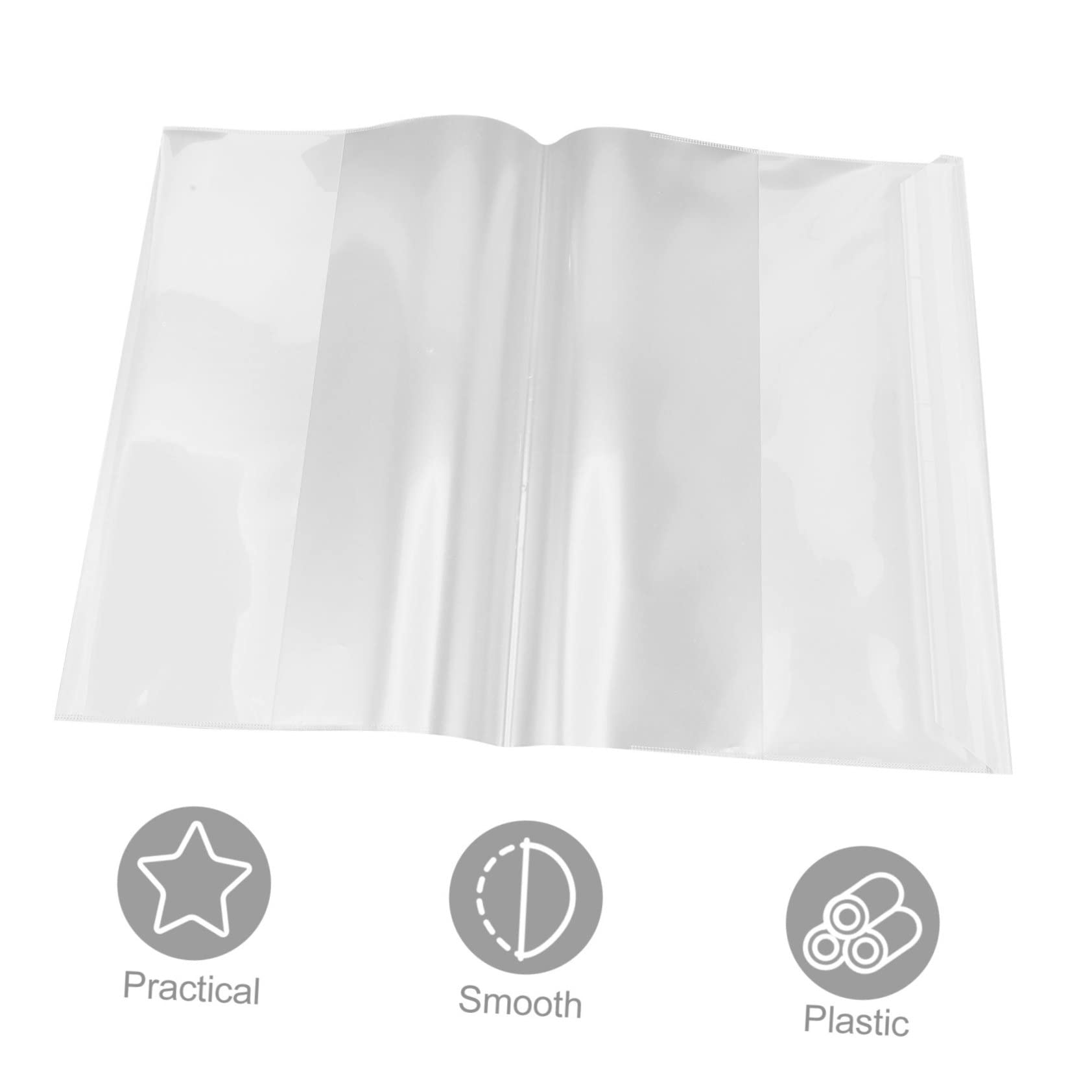 DOITOOL 80 Pezzi Copertine Trasparenti Protettive per Libri Scolastici Pellicola Resistente e Coprilibri Plastica Strappo per Studenti